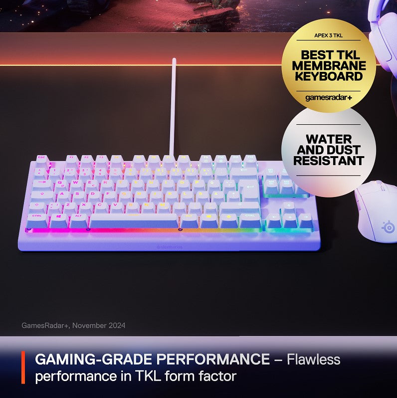 SteelSeries Apex 3 TKL RGB Keyboard - US - 64831, 64819, 64940, 64933 (Pre-Order for Lavender & Aqua)