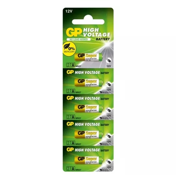 GP Alkaline High Voltage 27A (Card of 5) - 12 V - GPPBA27AF002