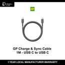 GP Charge & Sync Cable - 1M - USB C to USB C (60W PD) CC1P (Grey)