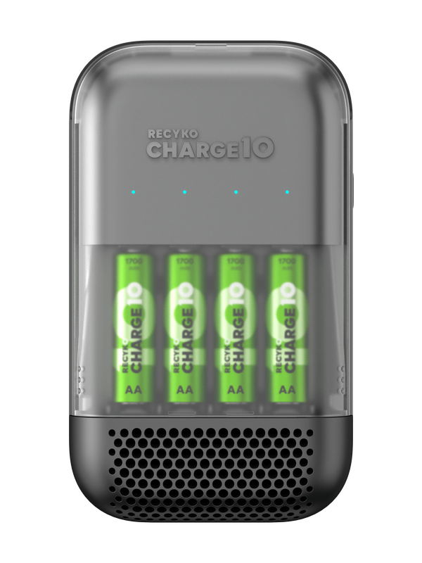 GP Recyko Charge 10 Ultra-Fast Charger S491 with 4 x AA 1700mAh NiMH Batteries