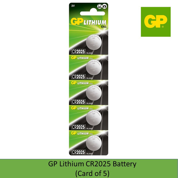 GP Lithium CR2025 Coin Cell Battery (Card of 5) - GPPBL2025161