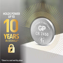 GP Lithium CR2450 Coin Cell Battery (Card of 5) - GPPBL2450059