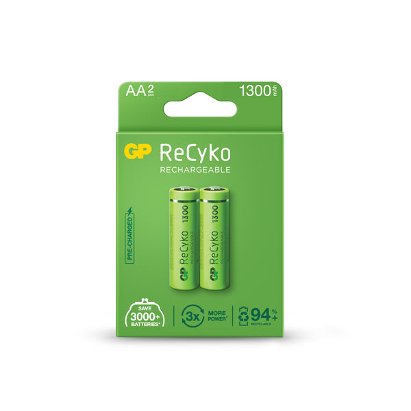 GP ReCyko battery 1300mAh AA (2 battery pack) - GPRHC132E002