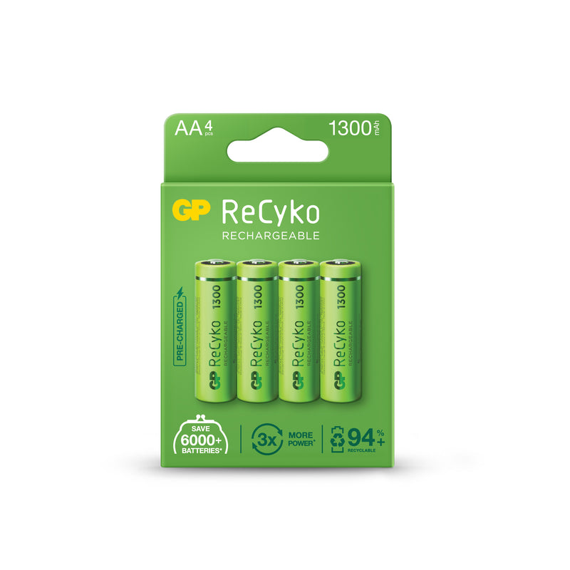 GP ReCyko battery 1300mAh AA (4 battery pack) - GPRHC132E003