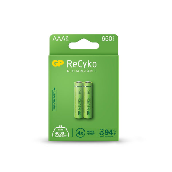 GP ReCyko NiMH 2x AAA 650mAh Rechargeable Battery - GPRHCH63E004